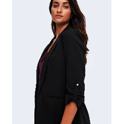 Black Polyester Blazer
