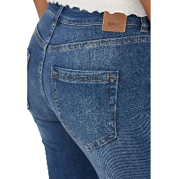 Blue Elastane Bootcut Jeans