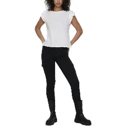 Black Cotton Skinny Pants