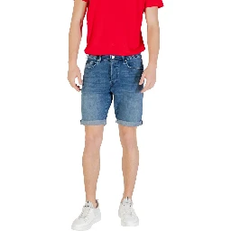 Blue Cotton Bermuda Shorts