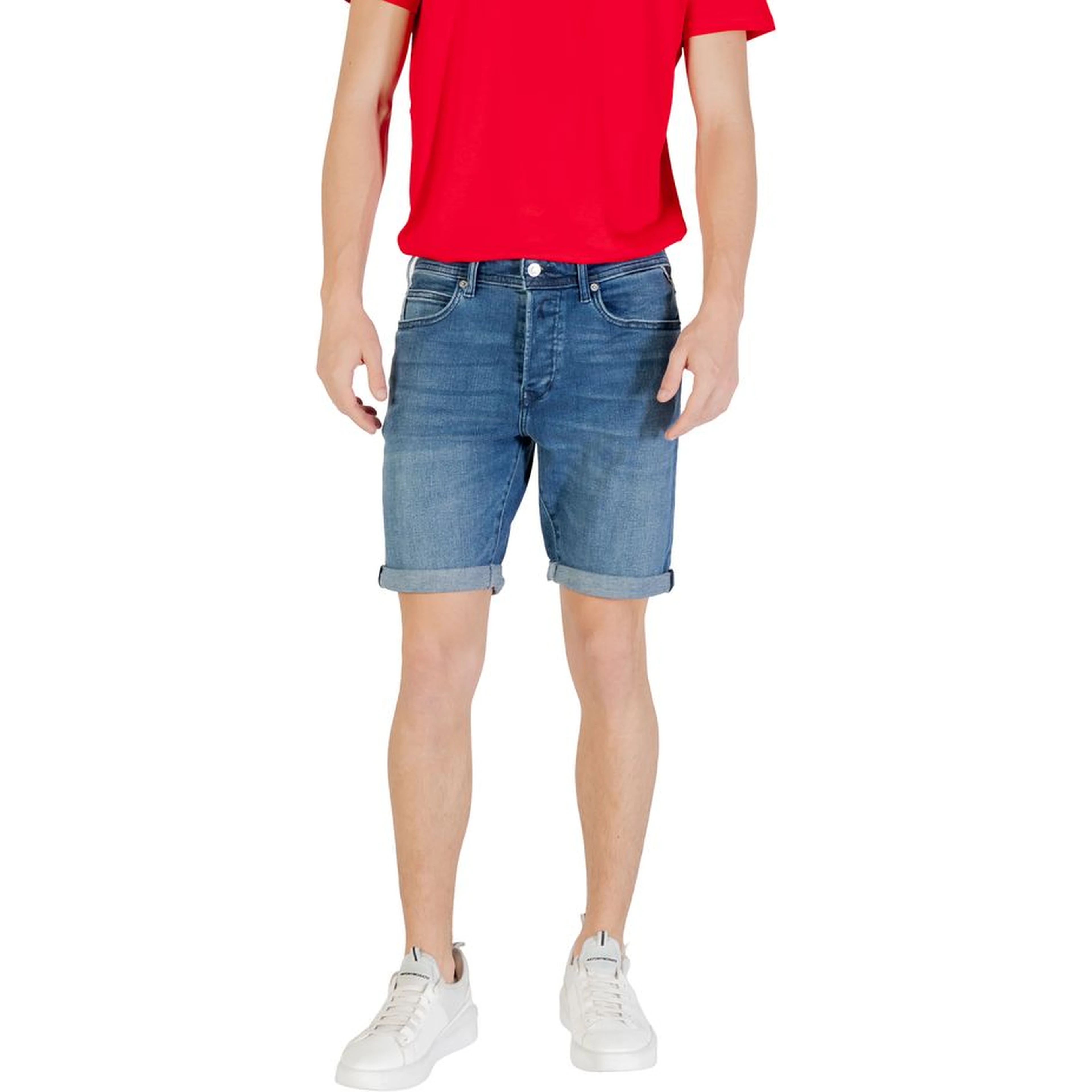Blue Cotton Bermuda Shorts
