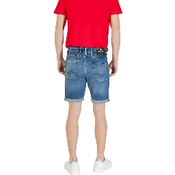 Blue Cotton Bermuda Shorts