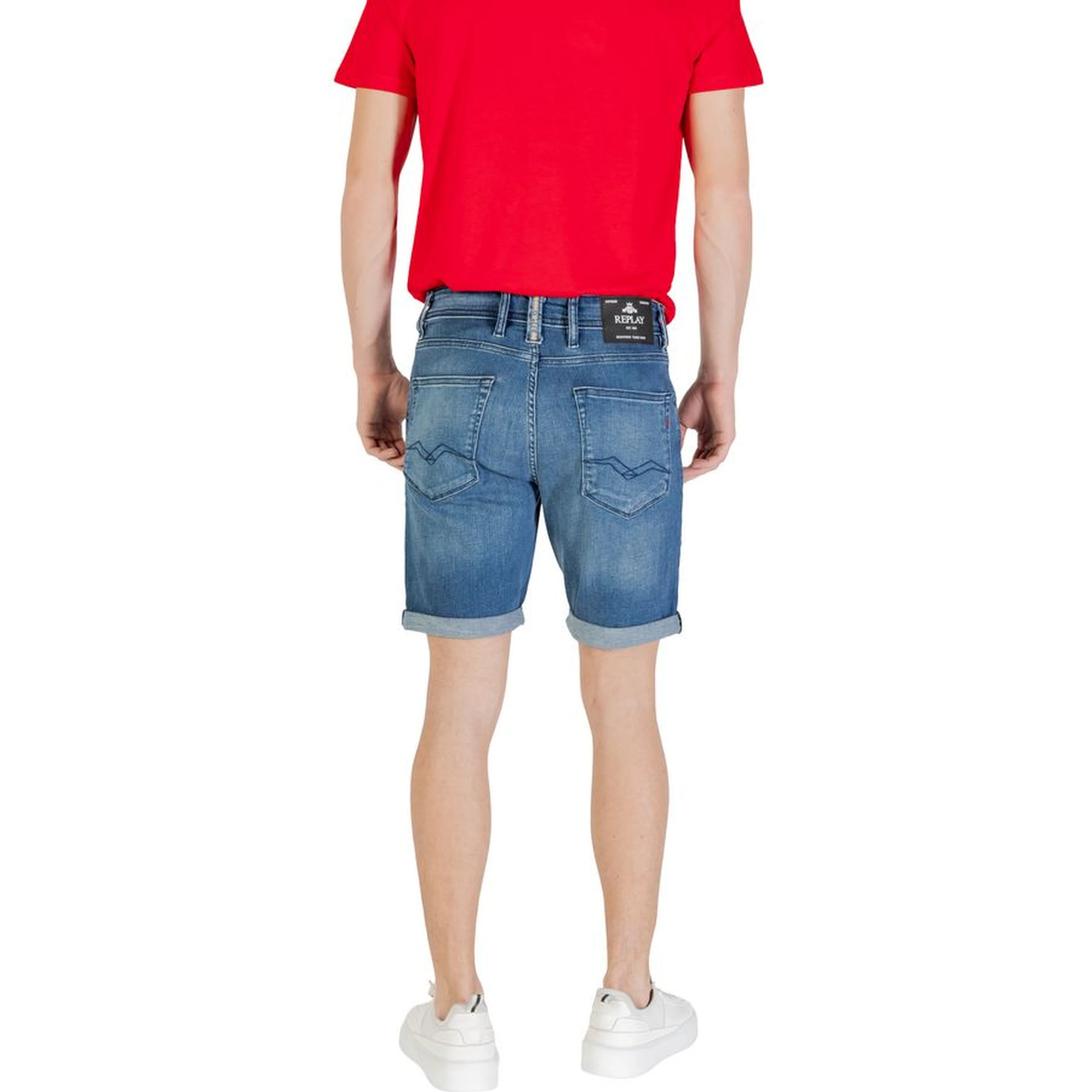 Blue Cotton Bermuda Shorts