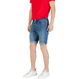 Blue Cotton Bermuda Shorts