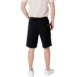 Black Cotton Bermuda Shorts