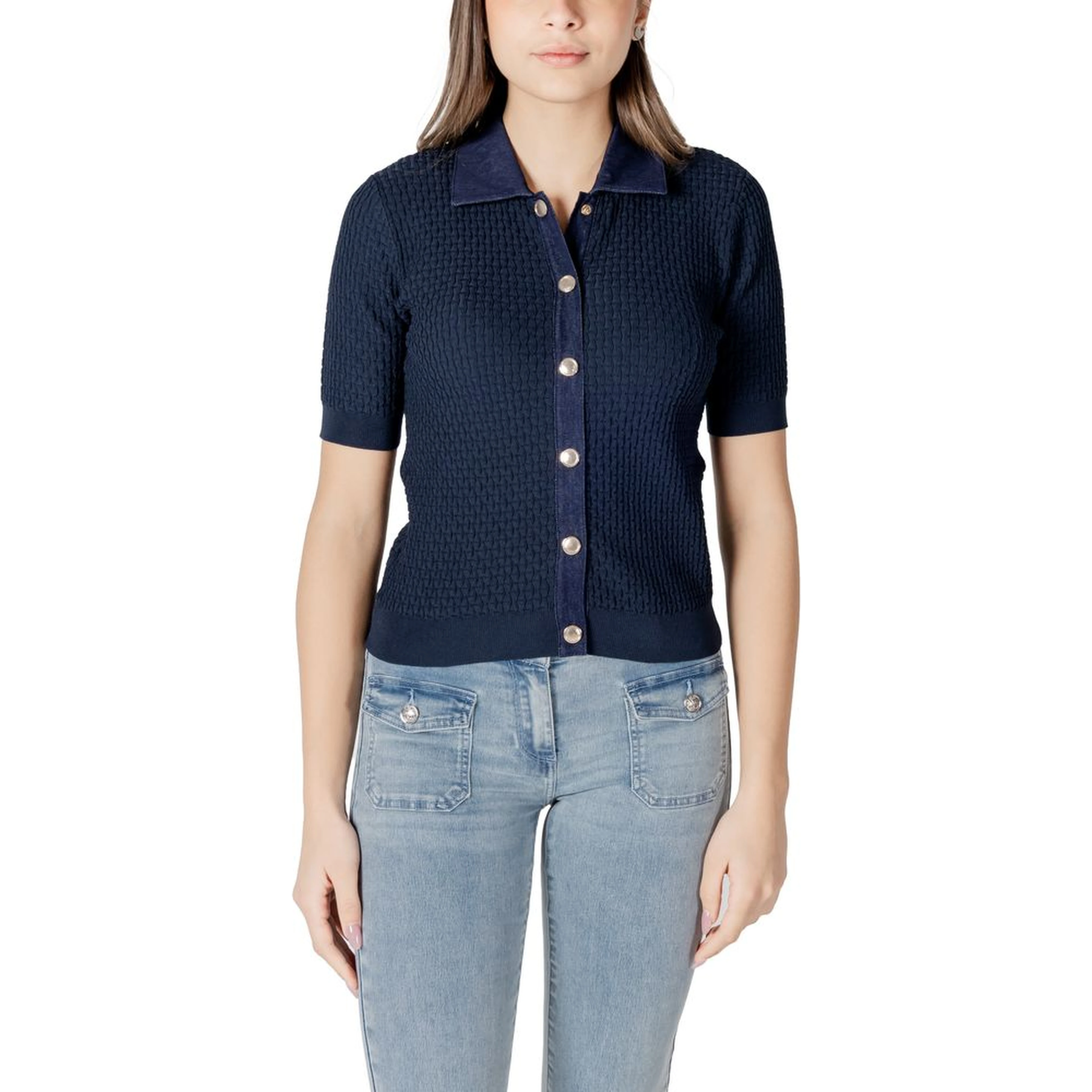 Blue Polyester Shortsleeve Shirt