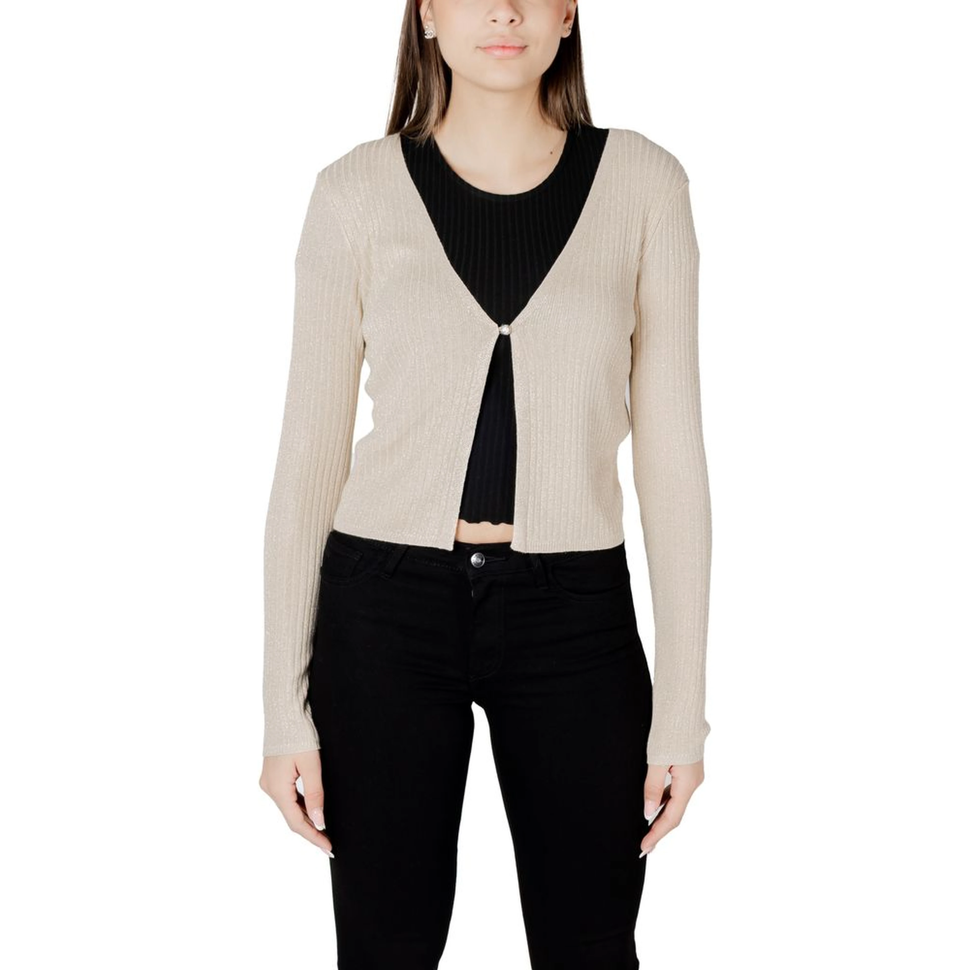 Gold Viscose Sleveless Jacket