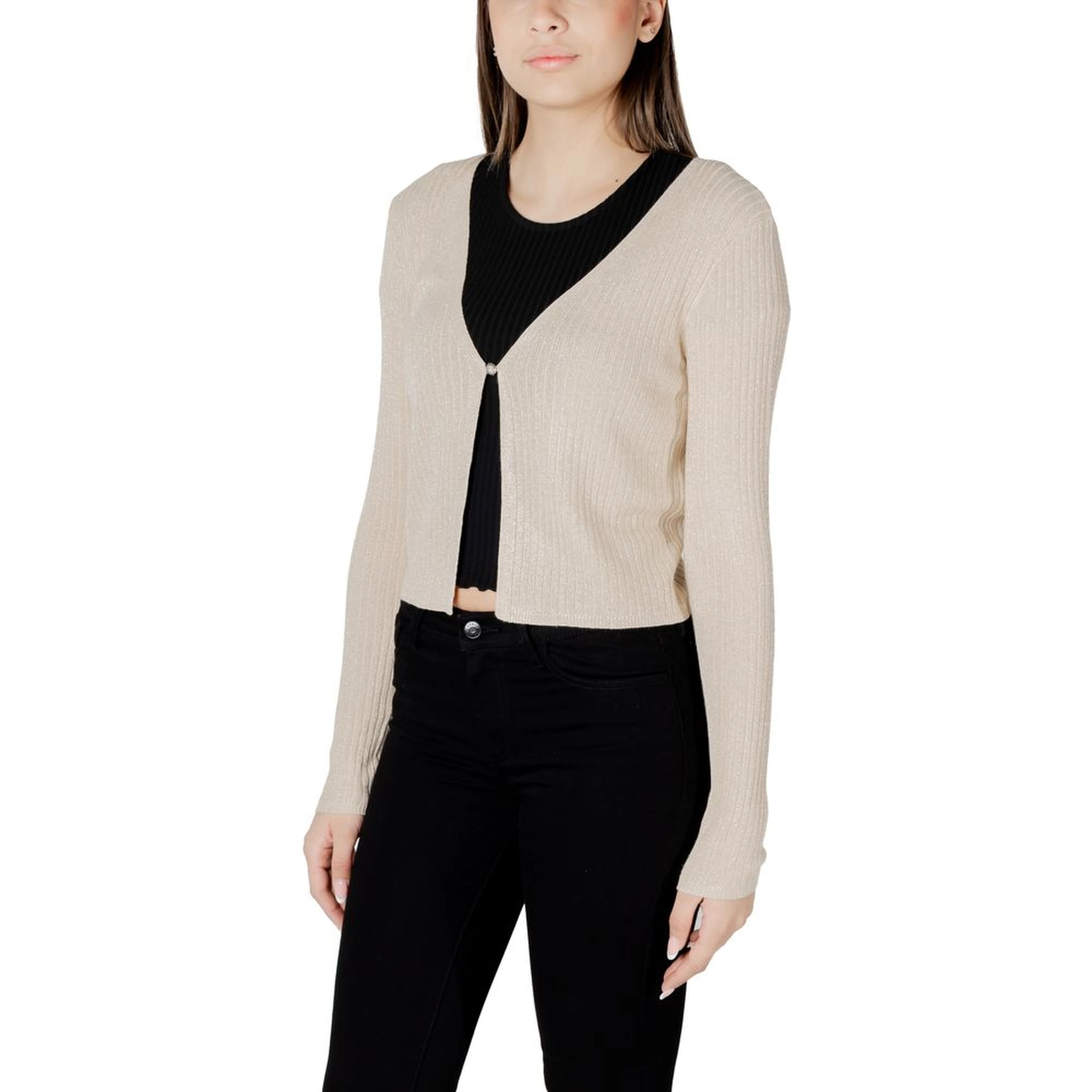 Gold Viscose Sleveless Jacket