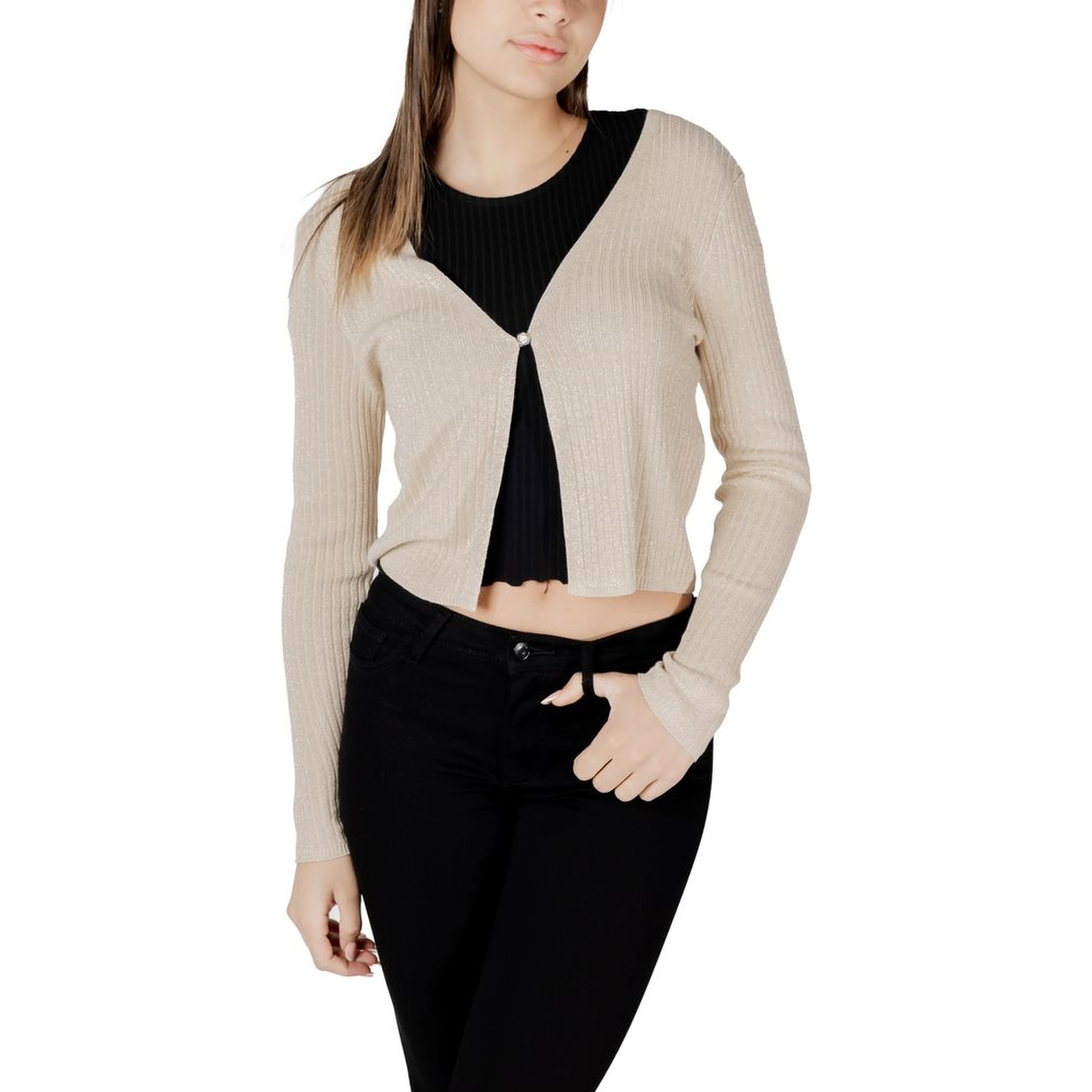 Gold Viscose Sleveless Jacket