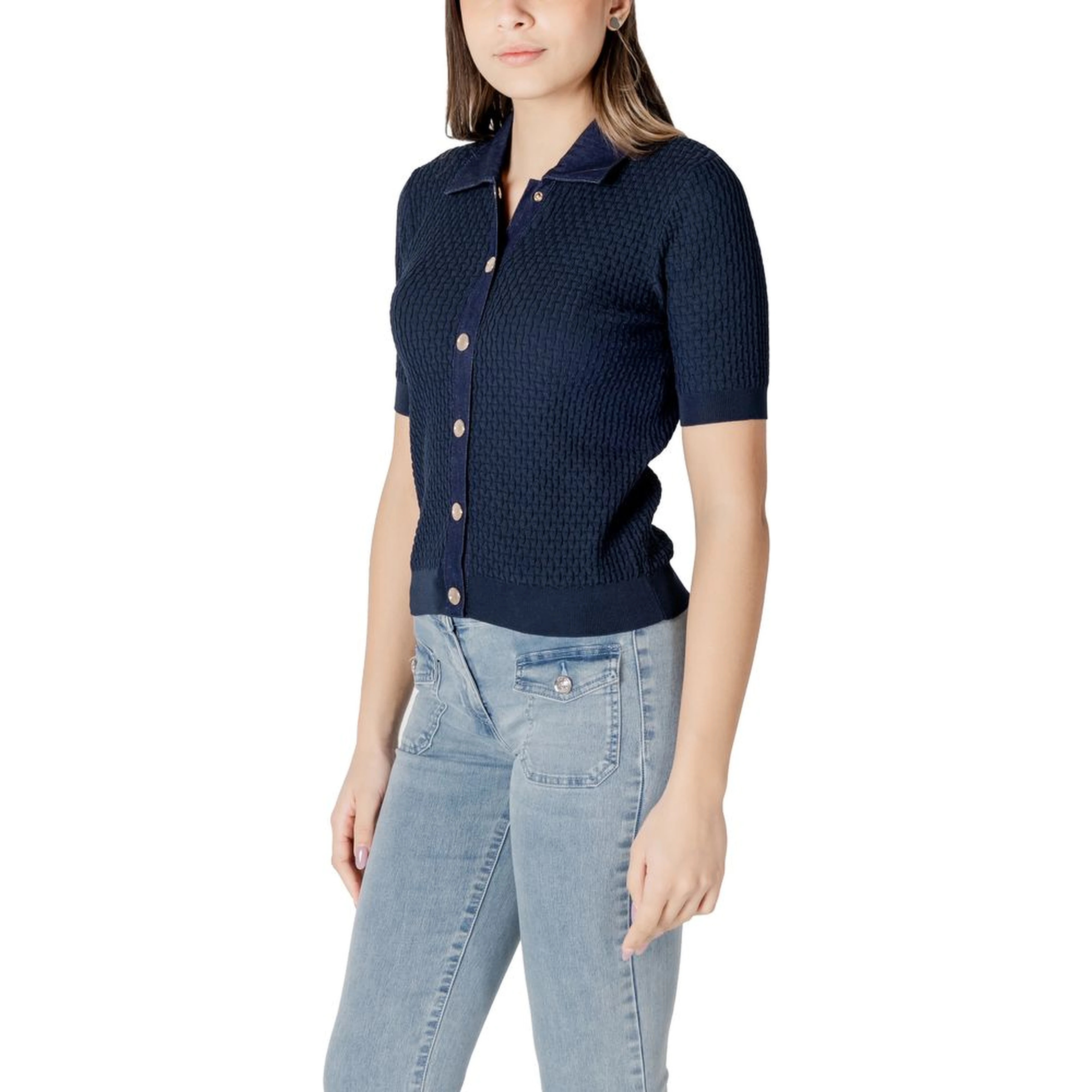 Blue Polyester Shortsleeve Shirt