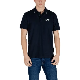 Blue Cotton Polo Shirt