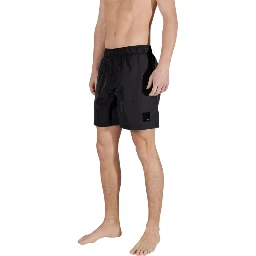 Black Polyester Swim Shorts