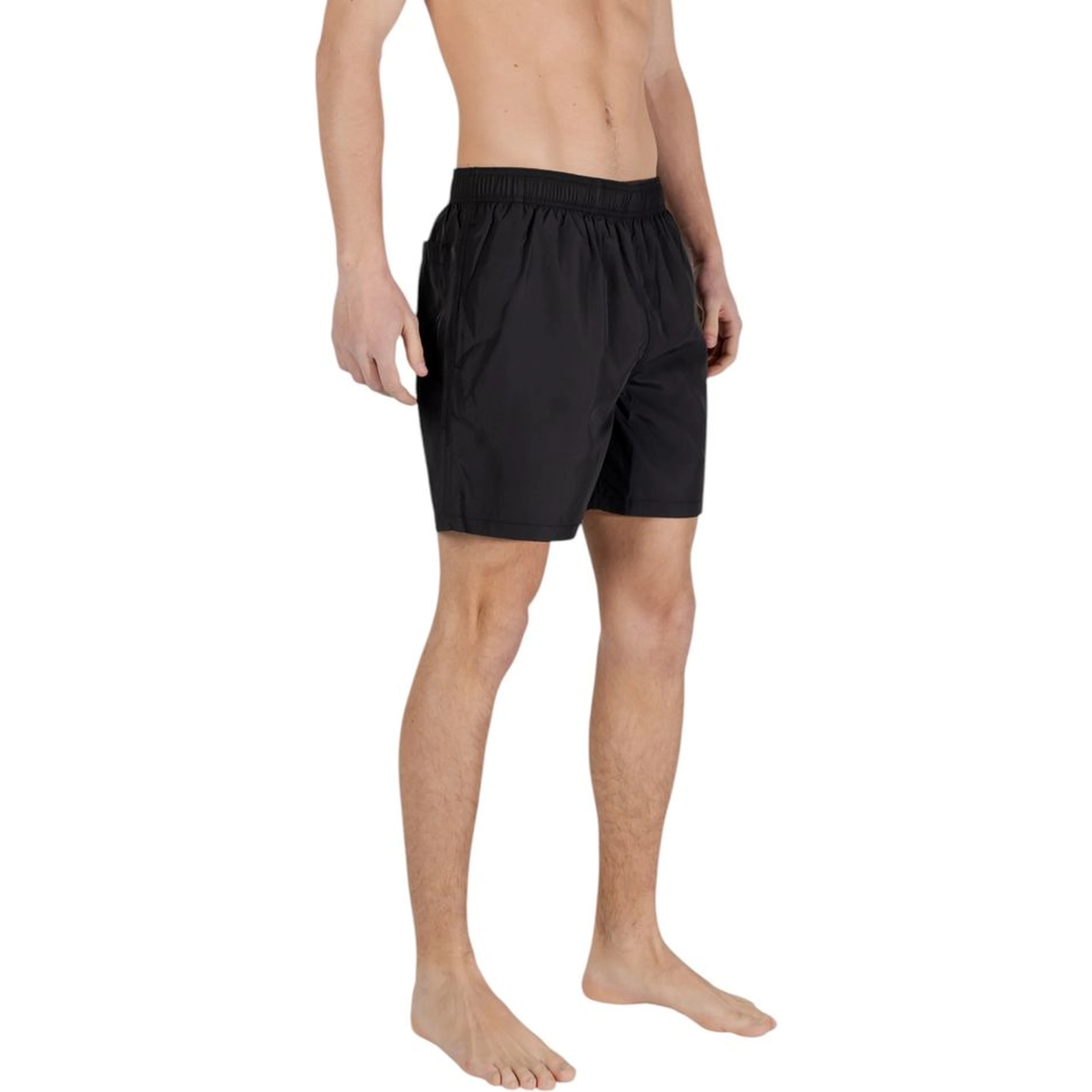 Black Polyester Swim Shorts