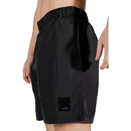 Black Polyester Swim Shorts