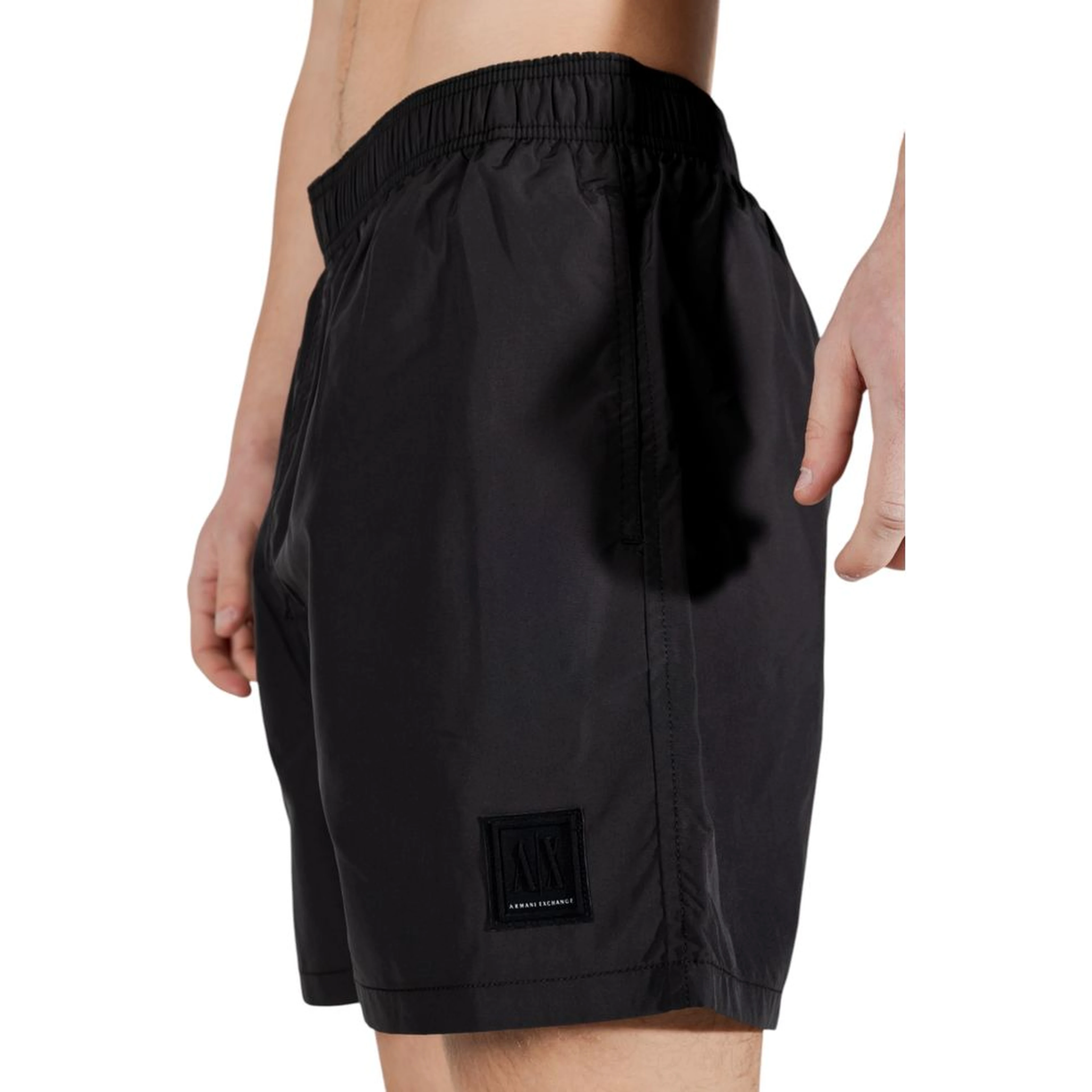 Black Polyester Swim Shorts