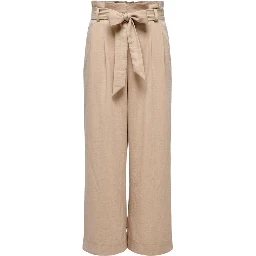 Beige Viscose Casual Pants