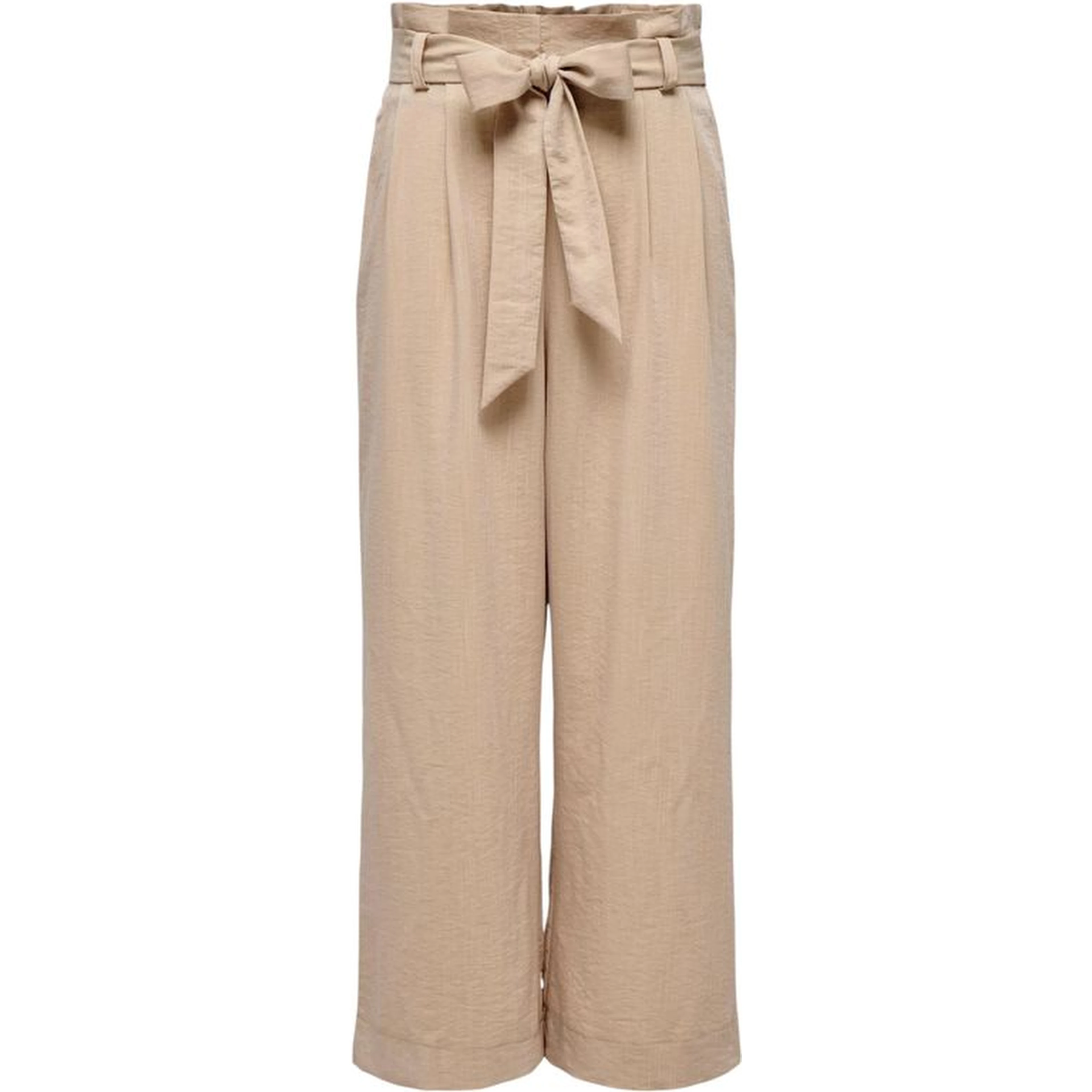 Beige Viscose Casual Pants