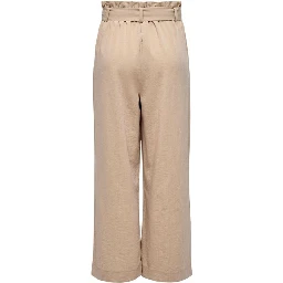Beige Viscose Casual Pants