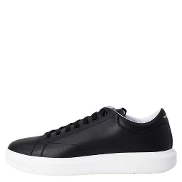 Black Leather Low Top Sneakers
