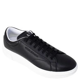 Black Leather Low Top Sneakers