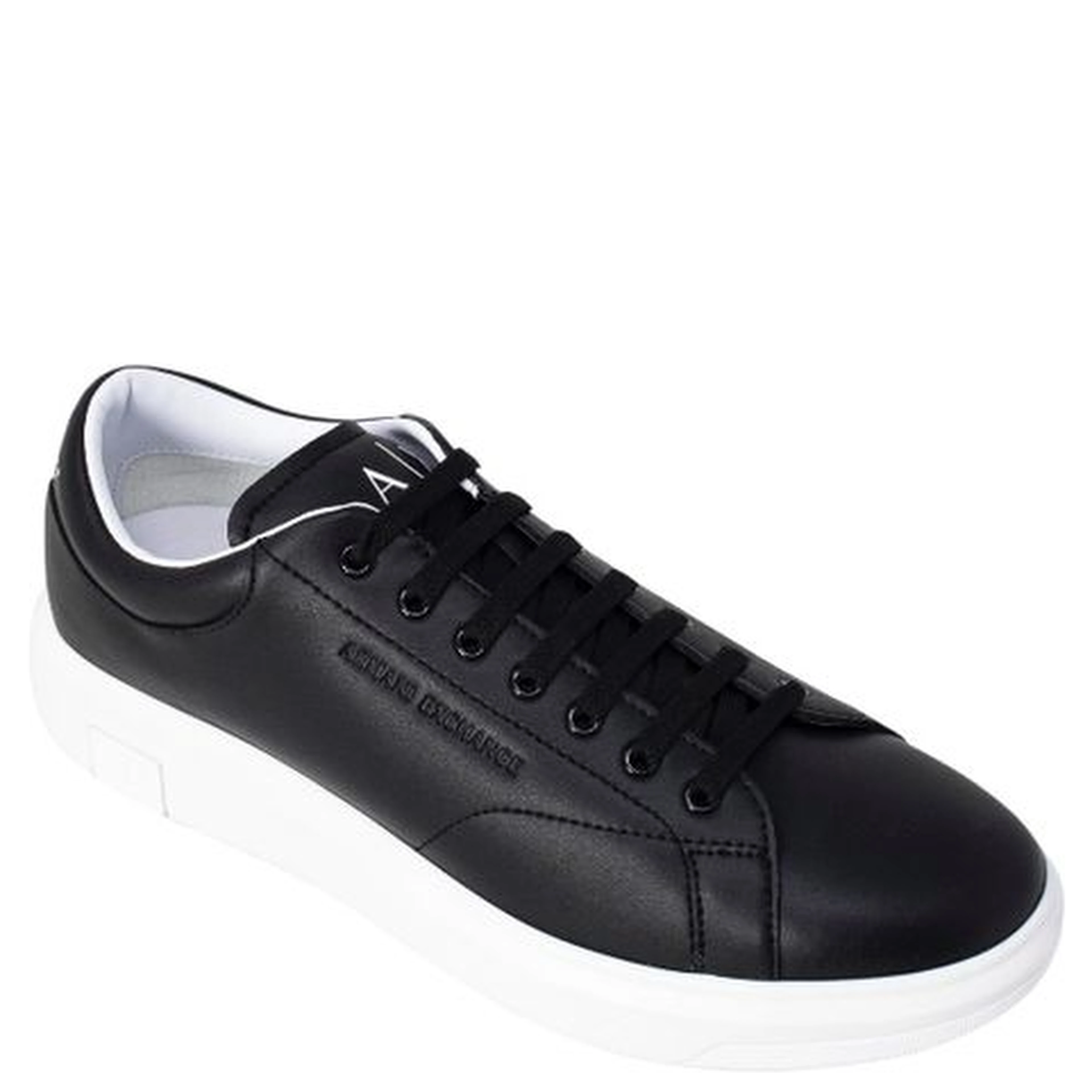 Black Leather Low Top Sneakers