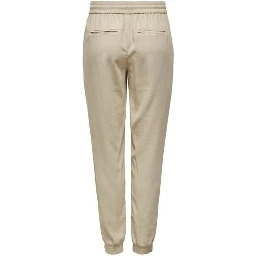 Beige Viscose Casual Pants