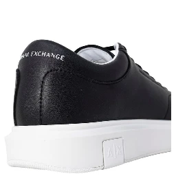 Black Leather Low Top Sneakers