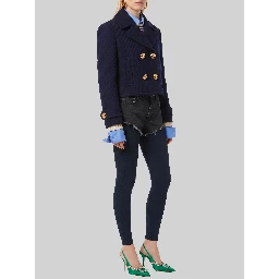 Cropped navy peacoat