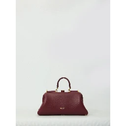 Burgundy lambskin shoulder bag