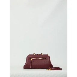 Burgundy lambskin shoulder bag