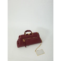 Burgundy lambskin shoulder bag