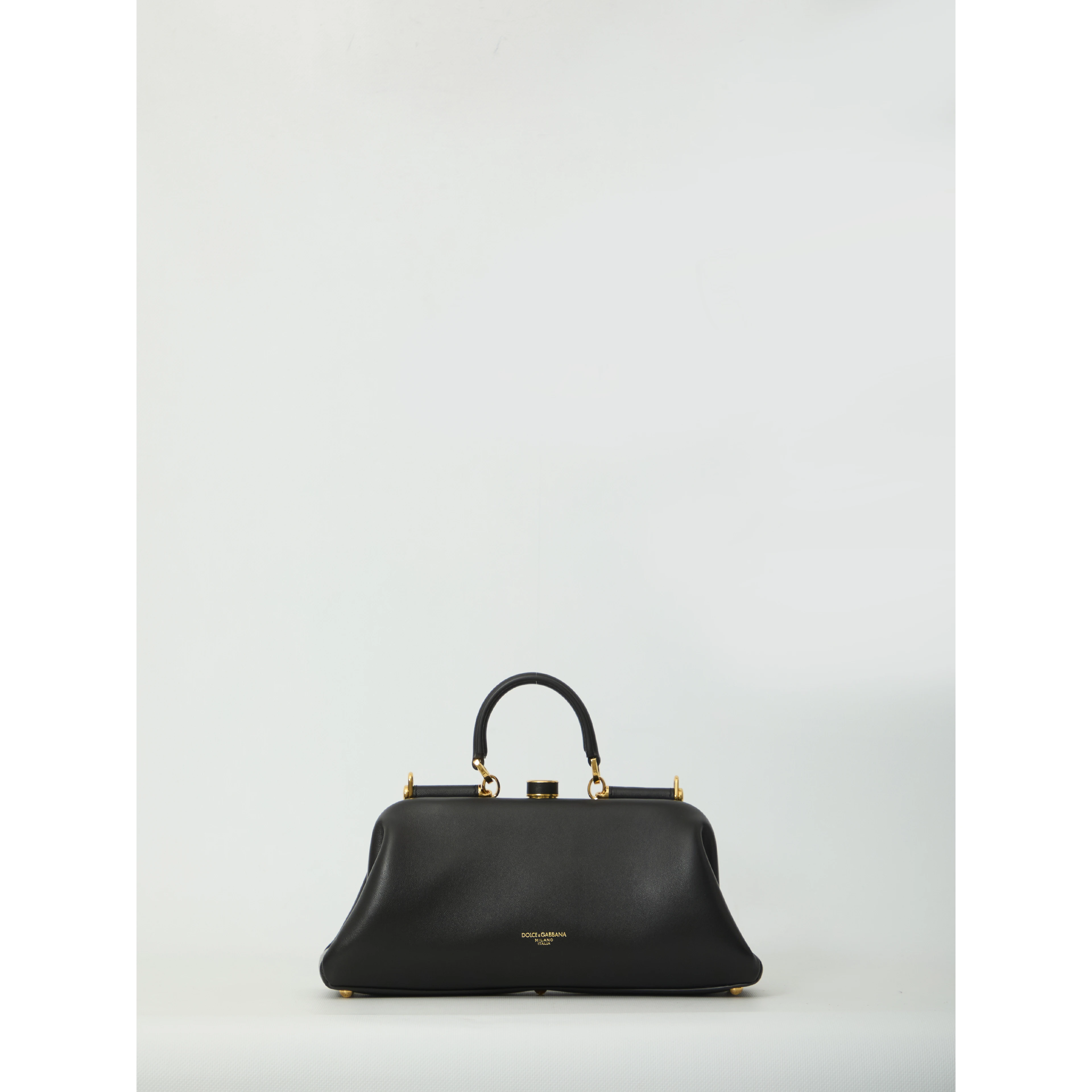 Black lambskin shoulder bag