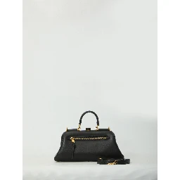 Black lambskin shoulder bag