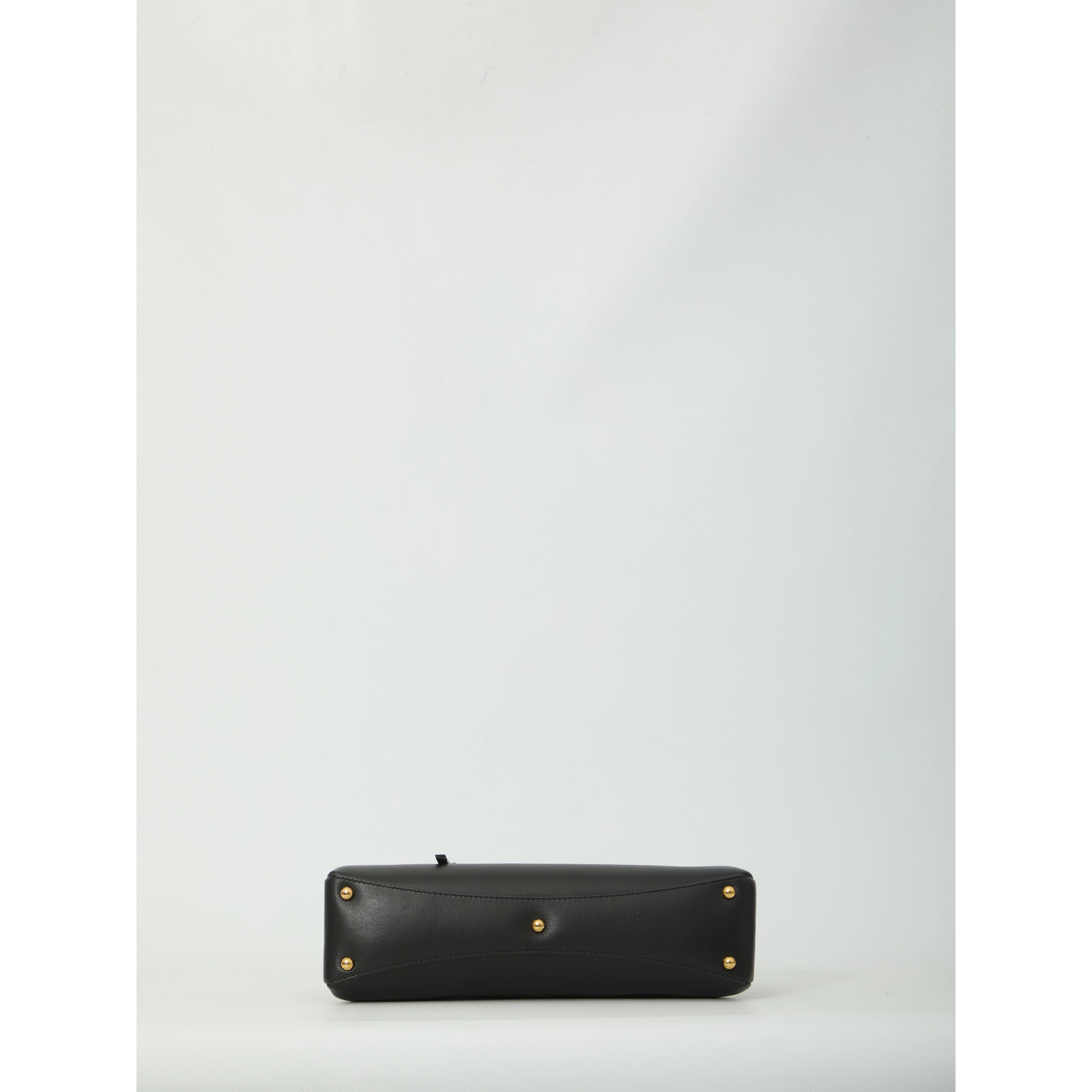 Black lambskin shoulder bag