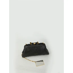 Black lambskin shoulder bag