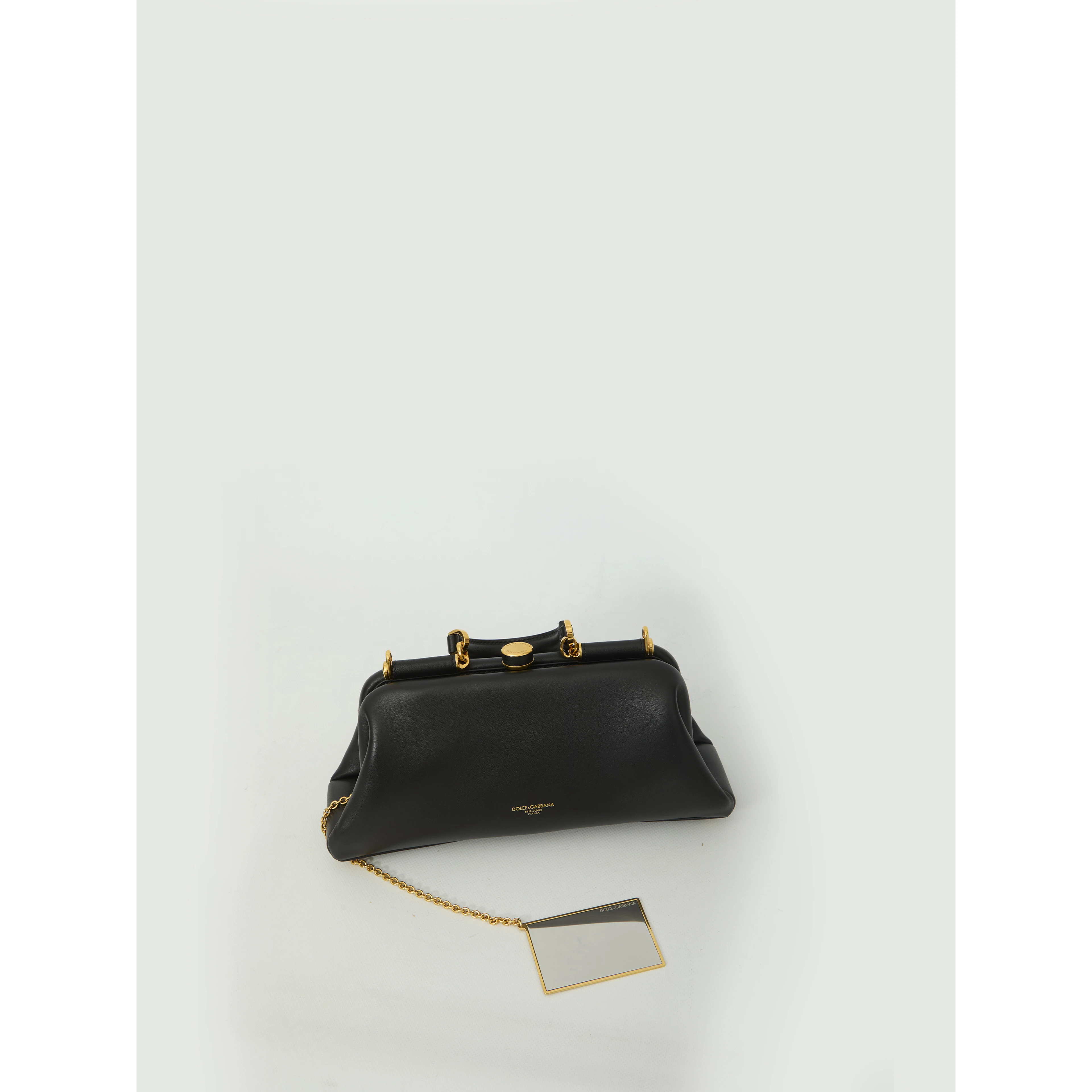 Black lambskin shoulder bag