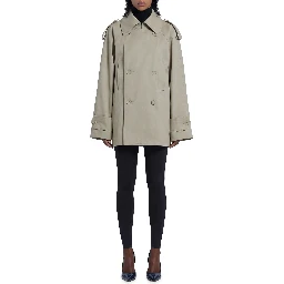 Light beige double-breasted trench coat