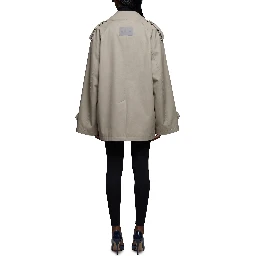 Light beige double-breasted trench coat