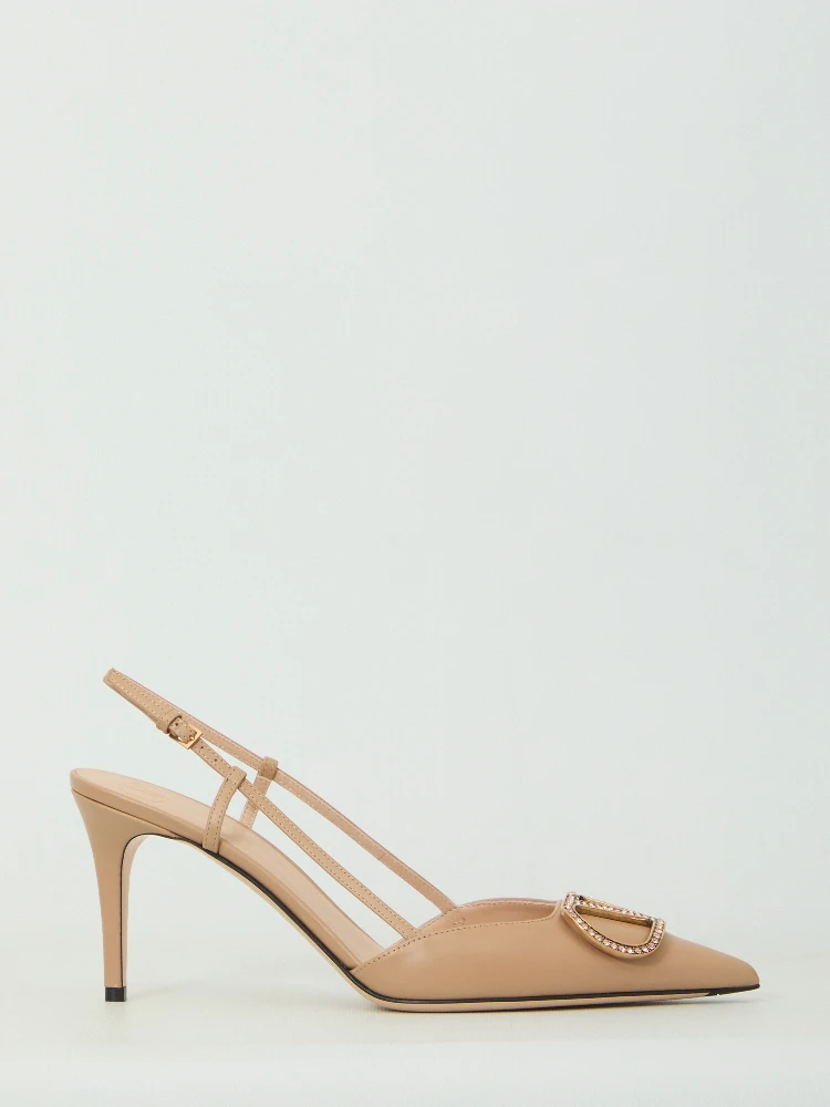 VLogo Signature slingback pumps