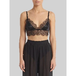Satin bralette with lace