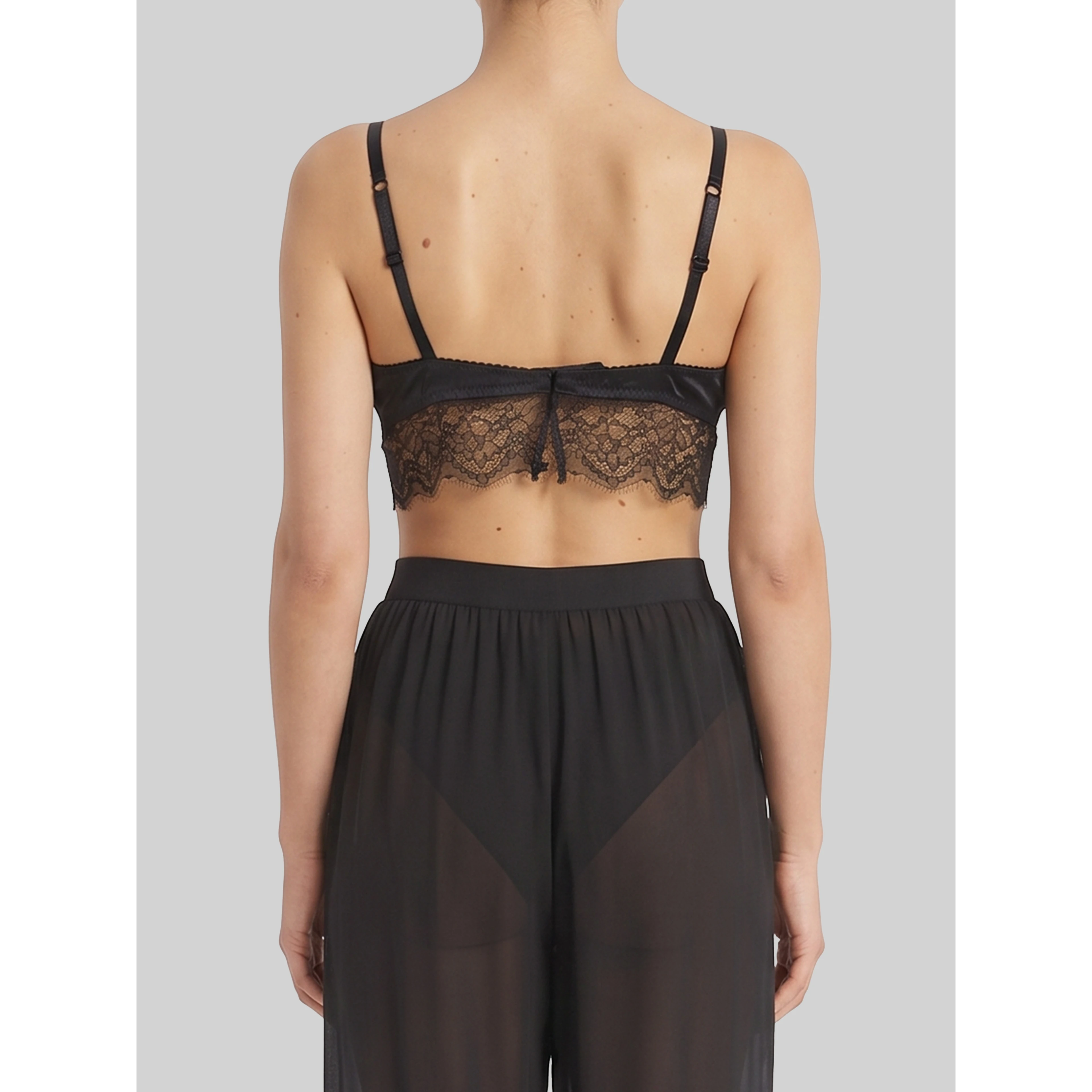 Satin bralette with lace