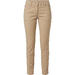 Beige Cotton Women Pants