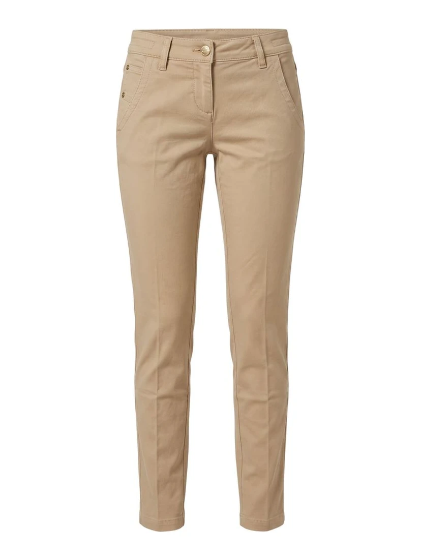 Beige Cotton Women Pants