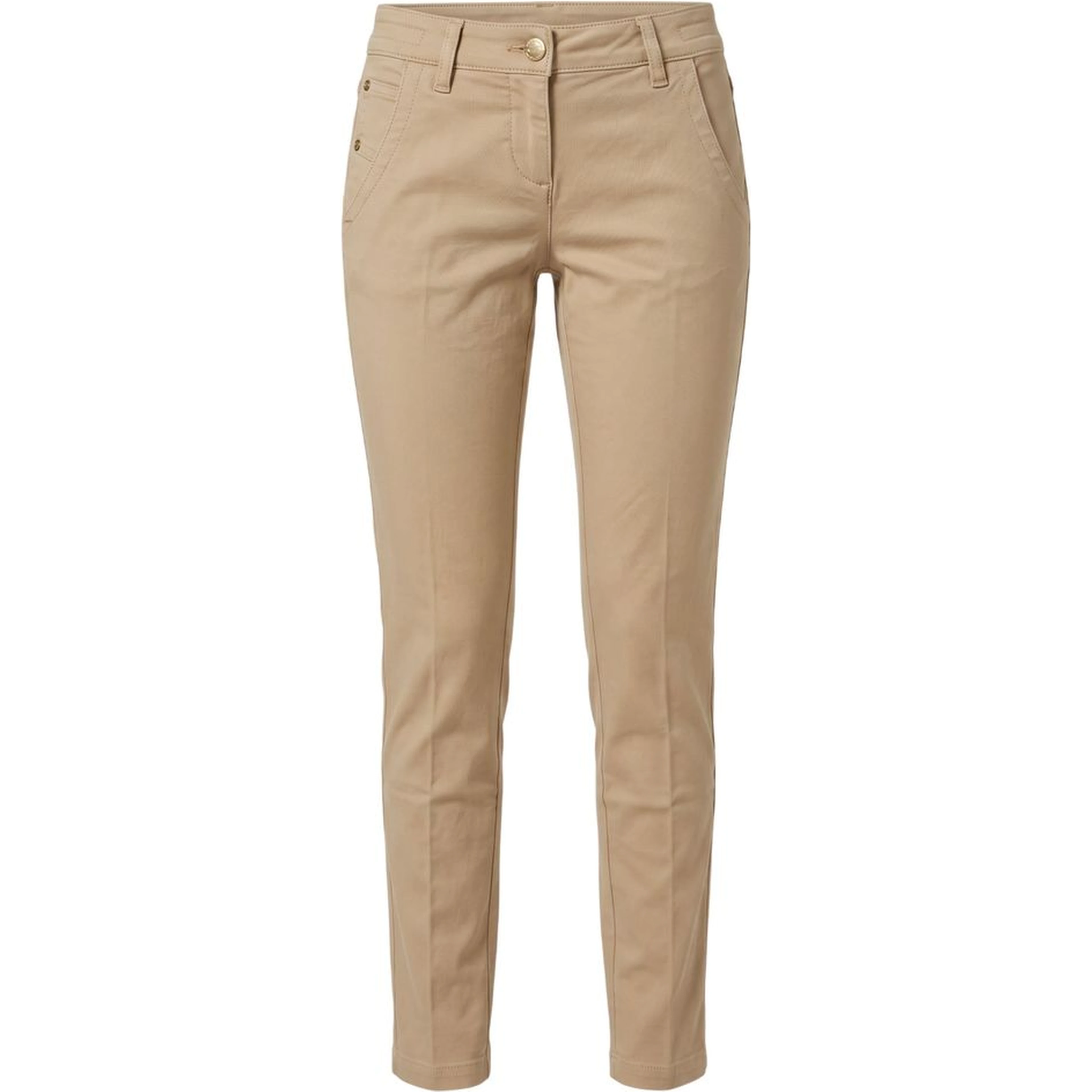 Beige Cotton Women Pants