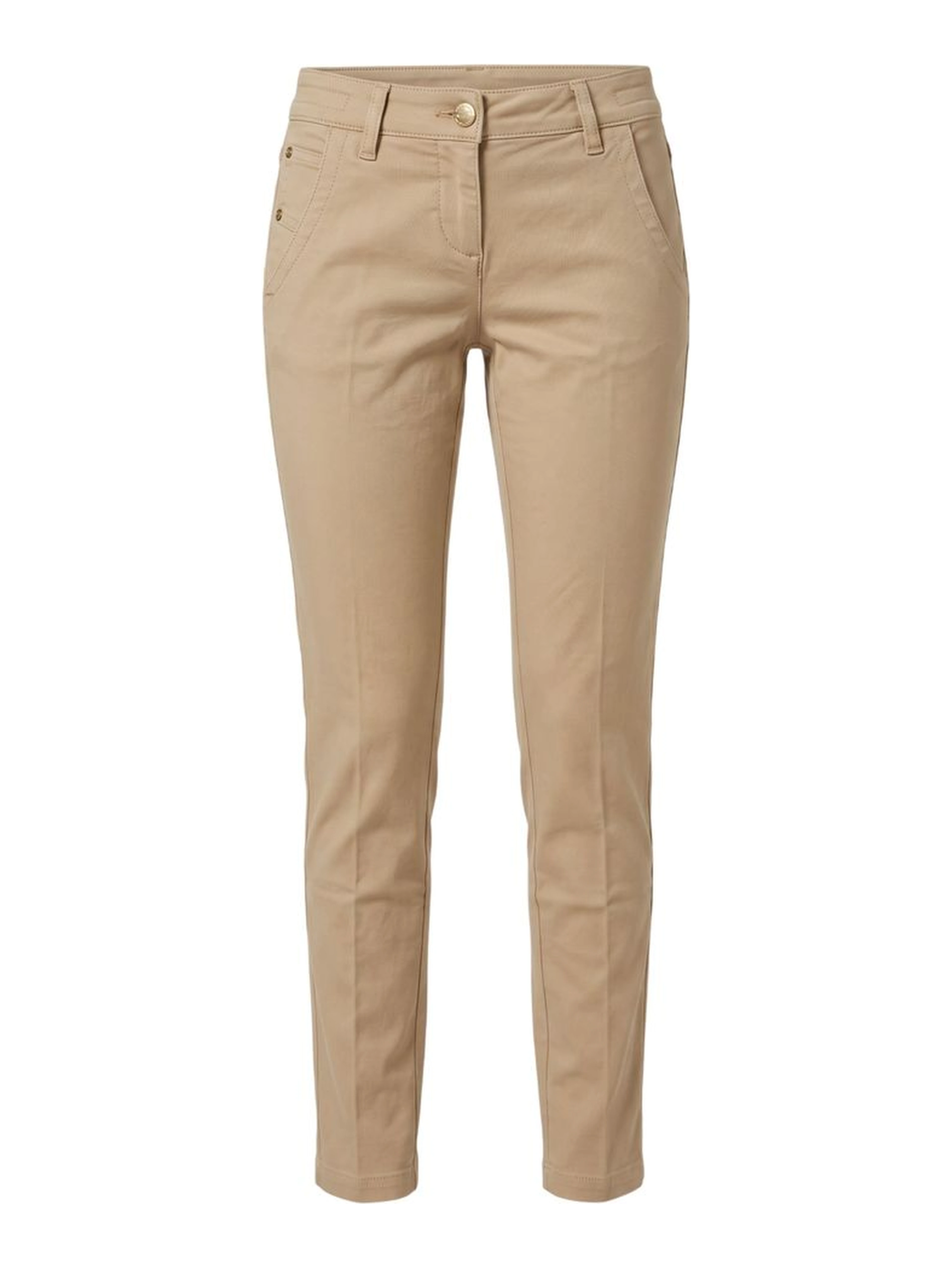 Beige Cotton Women Pants