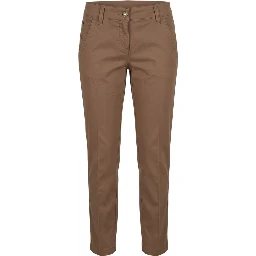 Brown Cotton Women's Pants