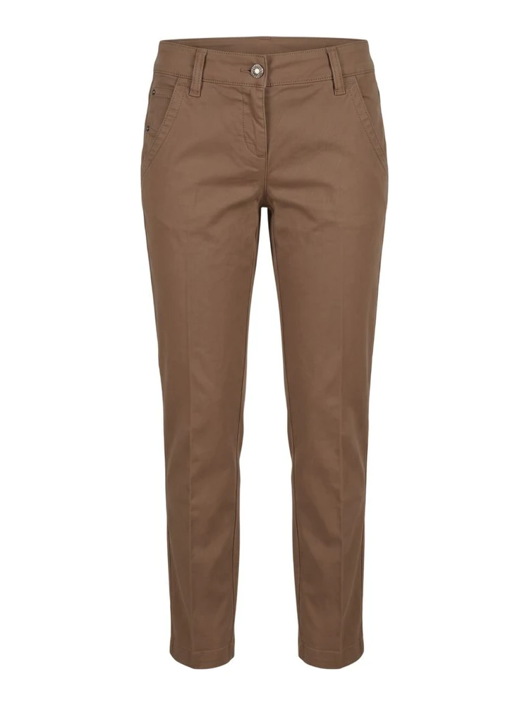 Brown Cotton Women's Pants