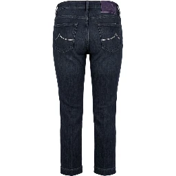 Blue Cotton Women Jeans