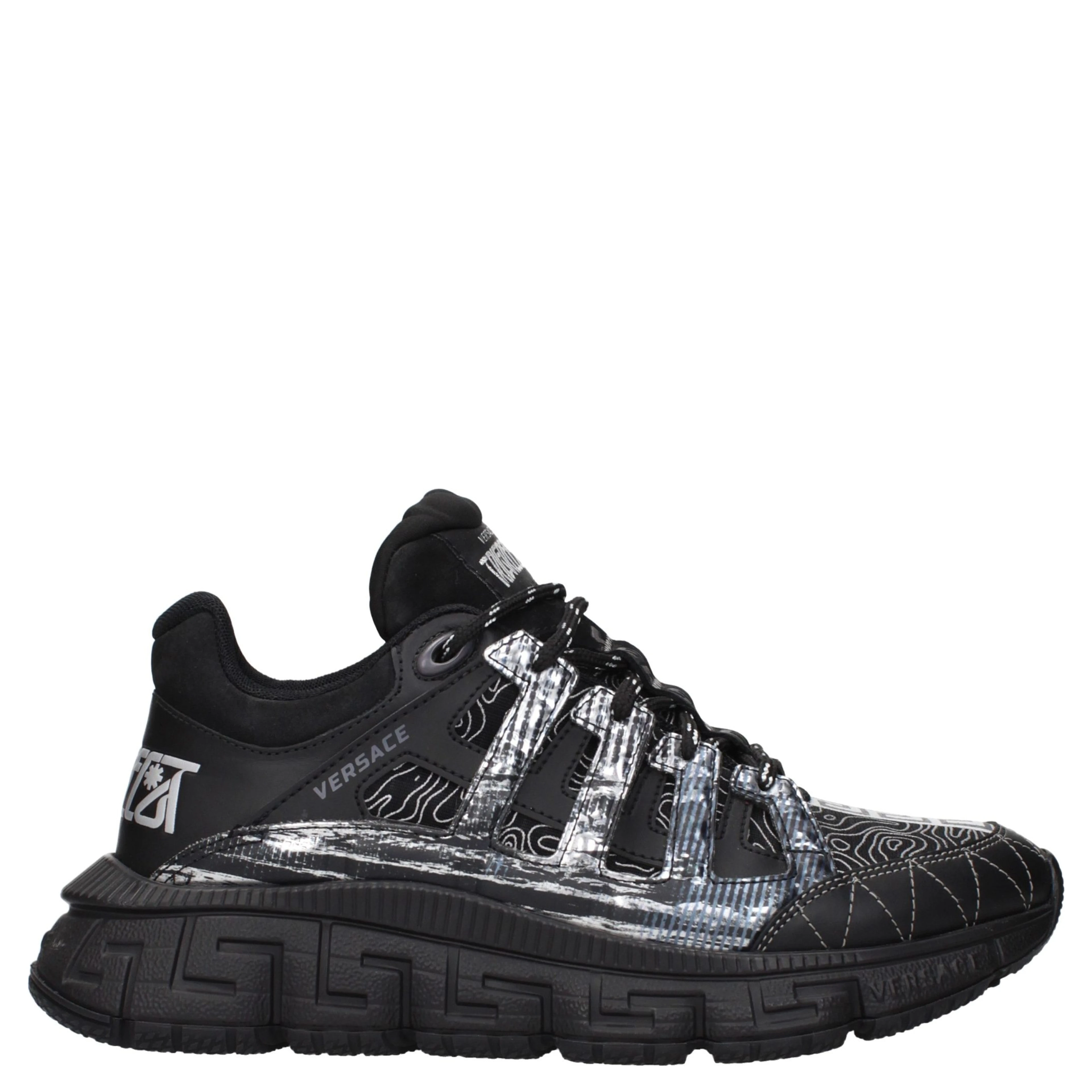 Black Fabric Athletic Sneakers