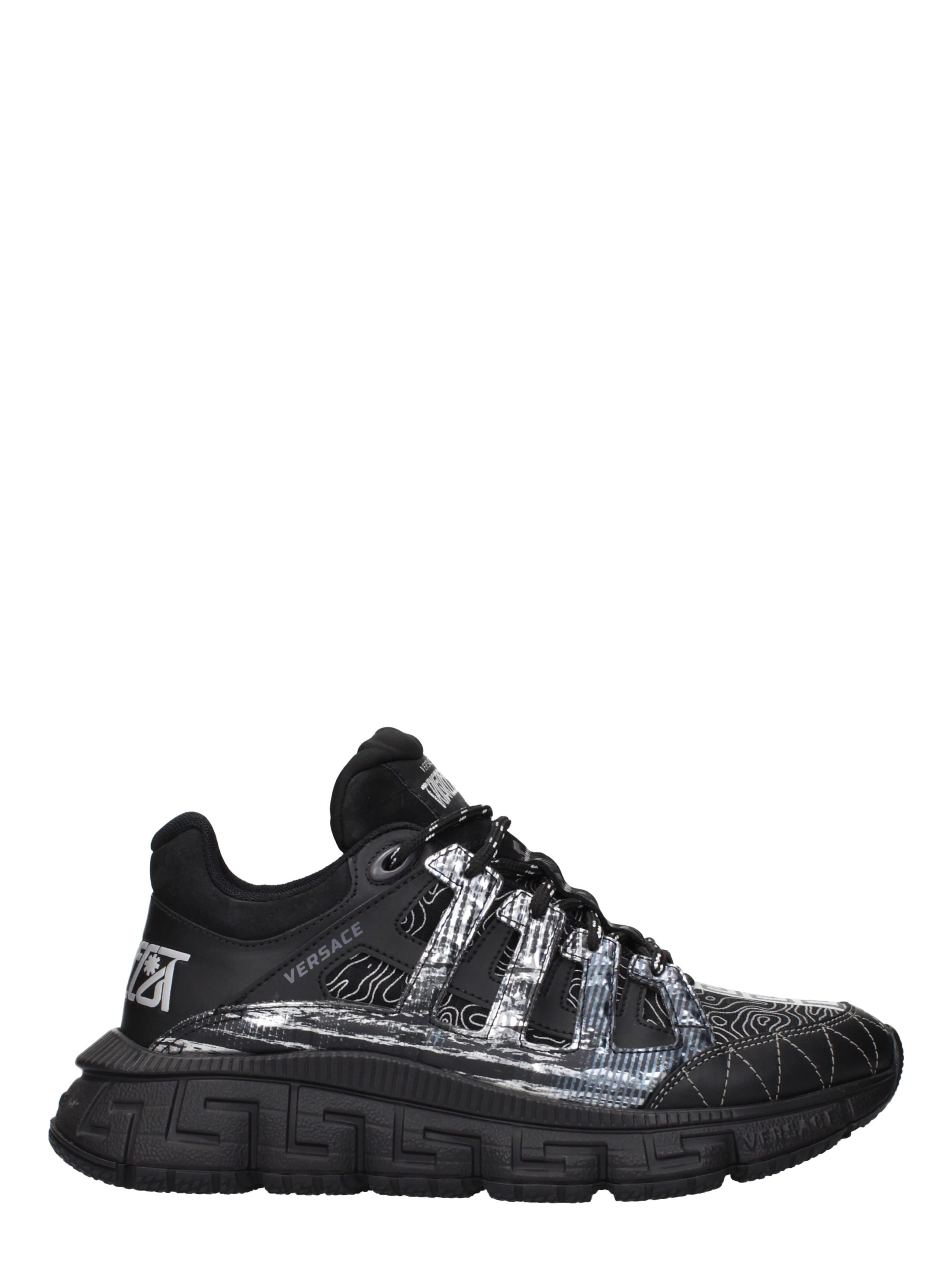 Black Fabric Athletic Sneakers